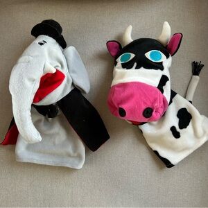 Elephant and Cow Hand Puppets